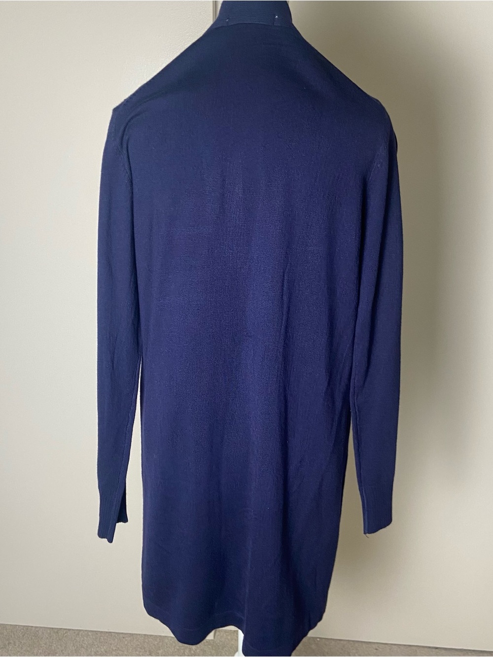 Open-Front Navy Women's Cardigan with Subtle Sparkle - Picture 3 of 8